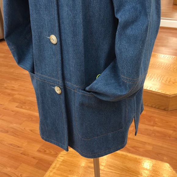 Women’s single breasted denim pea coat, made in US - Picture 5 of 8